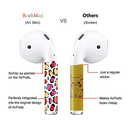 ROCKMAX Skin for AirPods 2nd Generation, Personalized Teens Decal for Apple AirPods Gen 2 Earbuds Stem Decoration, Cute Stickers with Cleaning Kit and Professional Installation Tool-Black Cat Paw