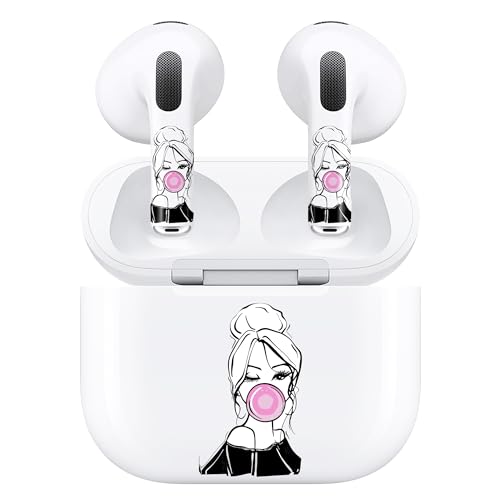 ROCKMAX Pink Bubble Sticker Accessories for AirPods 3, Adorable Decals Skin for Earbuds and Charging Case, Earbuds Case Cover Wrap for Women and Girls Gift, with Cleaning Kits