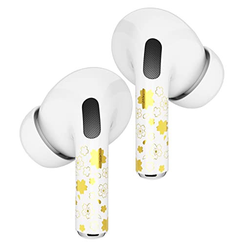 ROCKMAX Gold AirPods Pro Sticker, Unique AirPods Pro 2 Skin Decal, Great Alternative of AirPods Engraving, Replaceable and Easy to Apply (228TJ)