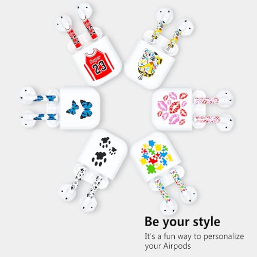 ROCKMAX Black Accessories for AirPods 2nd Gen, Cat Paw Decal Skin Sticker for Earphones and Charging Case, Earbuds Case Cover Wrap for Women and Teens, with Cleaning Kits for Customization
