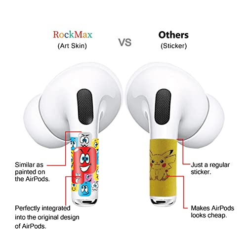 ROCKMAX Gold AirPods Pro Sticker, Unique AirPods Pro 2 Skin Decal, Great Alternative of AirPods Engraving, Replaceable and Easy to Apply (228TJ)