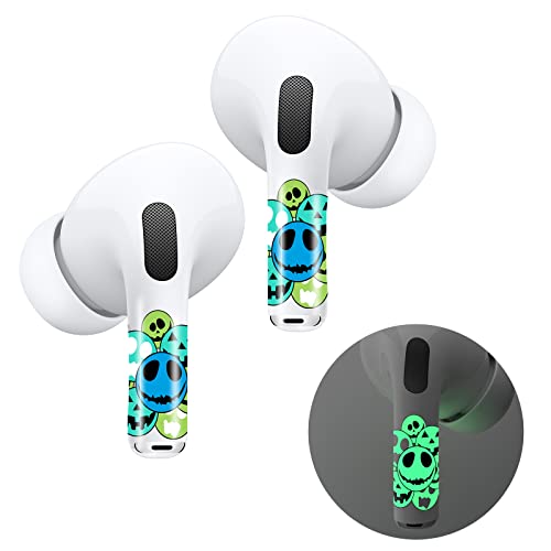 ROCKMAX Luminous AirPod Pro Skins, AirPods Pro 2 Sticker Glow in The Dark, AirPods Skin Wraps Decoration with Easy Installation Tool (208YG)