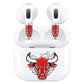 ROCKMAX Red Accessories for AirPods 3rd Generation, Bull Head Decal Skin Sticker for Earphones and Charging Case, Earbuds Case Cover Wrap for Boys and Men, with Cleaning Kits for Customization