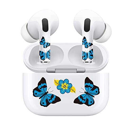 ROCKMAX for AirPods Pro 2 Skin, Custom Decal for Earbuds and Charging Case, Identify Air Pods Headphones with Gift Sticker Accessories Bundles, Includes Cleaning Kits and Installation Tool-Butterfly