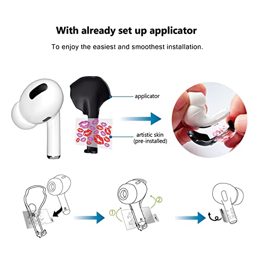 ROCKMAX for AirPods Pro Skin, Funny Stickers for AirPods Pro 2nd Generation Earpods, Ear Buds Anti-Lost Wrap Compatible to AirPods Pro, Includes Cleaner and Apply Tool- Black Paw