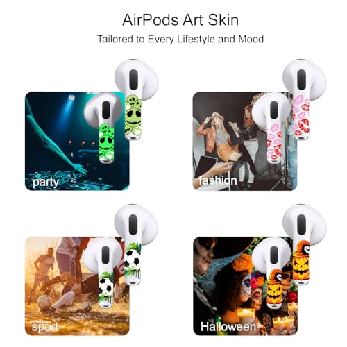 ROCKMAX for AirPods 3rd Gen Sticker Accessories for Women and Girls, Premium Air Pods Skin Wrap for Decor and Custom, Glowing Decal Cover for Birthday and Holloween, with Cleaning Kit