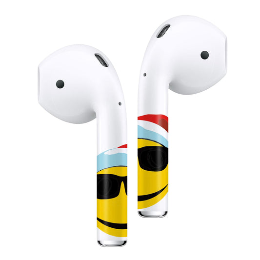 ROCKMAX for AirPods 2 Skin Accessories, Yellow Happy Face Sticker Decals for Men, Women, Boys and Girls, Unique Tattoos Compatible to AirPods 2nd Generation Case Cover