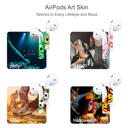 ROCKMAX for AirPods 2 Skin Wrap, AirPod 2nd Generation Accessories for Men, Women, Boys and Girls Gift, Funny Sticker Decals Compatible to Case Cover, Glowing Dollar Design with Cleaning Kits