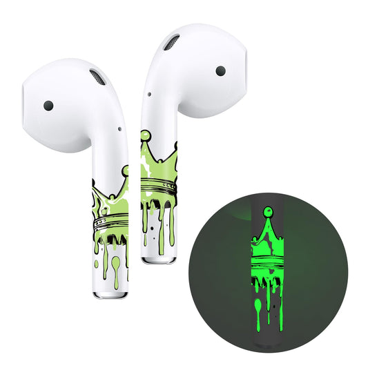 ROCKMAX Glowing Sticker Case Cover Accessories for AirPods 2nd Generation, Funny AirPods 2 Skin Wrap for Boys£¬ Girls, Parties and Workouts, Air Pod Decal with Cleaning Kits
