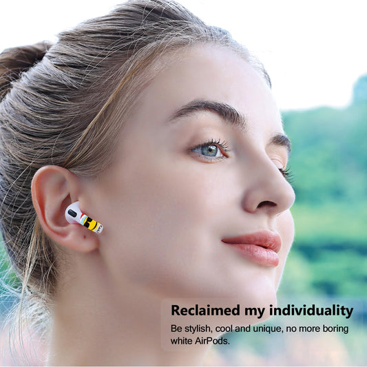 ROCKMAX for AirPods 3 Skin Accessories, Yellow Happy Face Sticker Wrap for Men, Women, Boys and Girls, Unique Tattoos Compatible to AirPods 3rdd Generation Case Cover