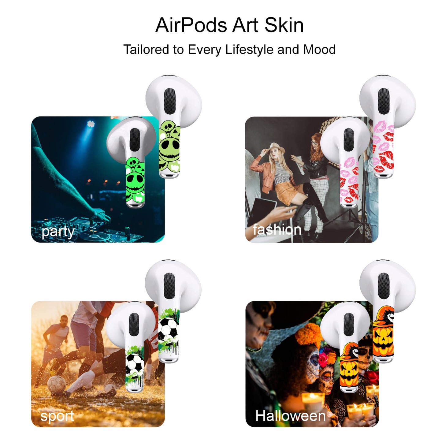ROCKMAX for AirPods 3 Skin Accessories, Custom Christmas Decor Sticker for Men, Women, Boys and Girls Gift, Unique Tattoos Compatible to AirPods 3rd Generation Case Cover, with Cleaning Kit